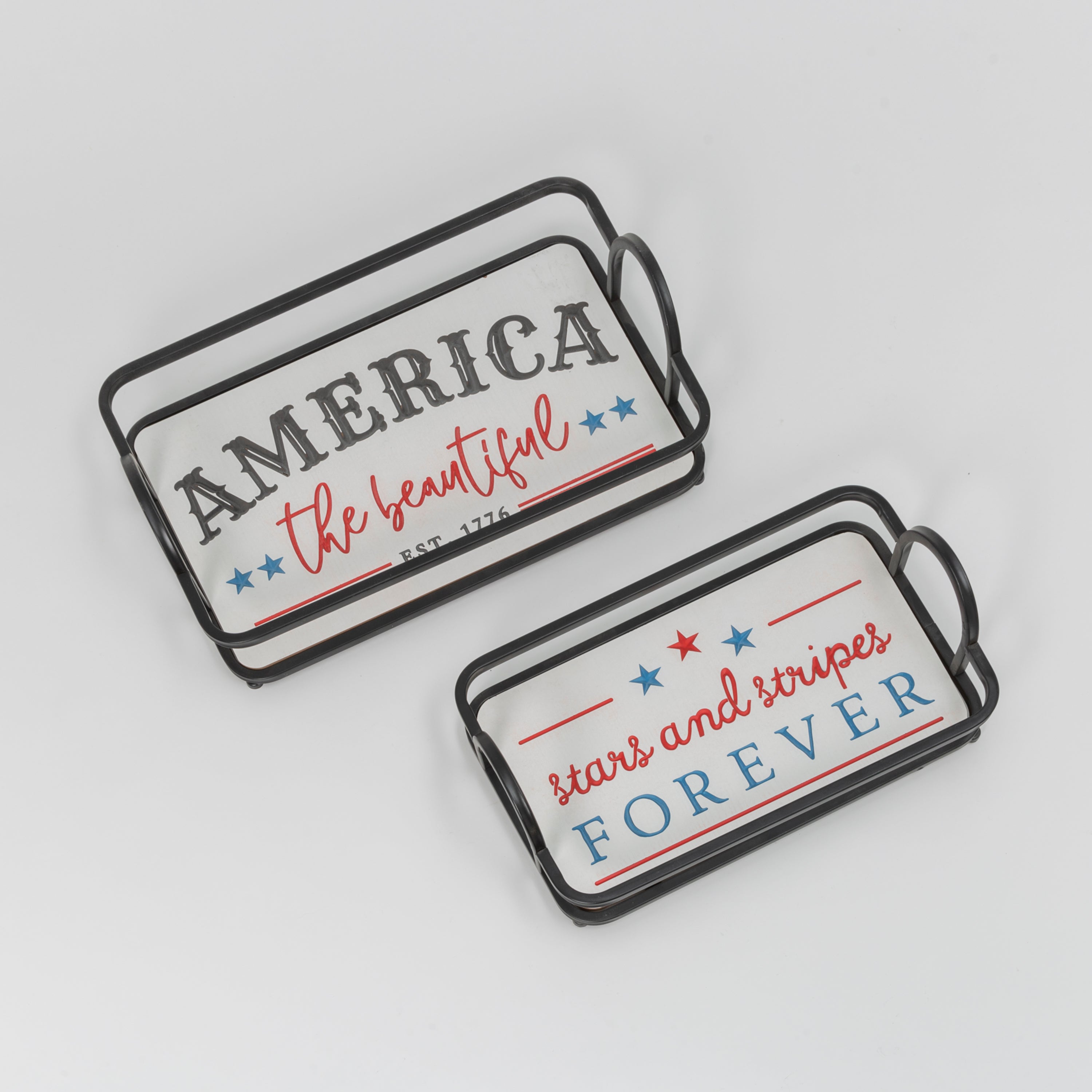 Set of 2 Patriotic Trays